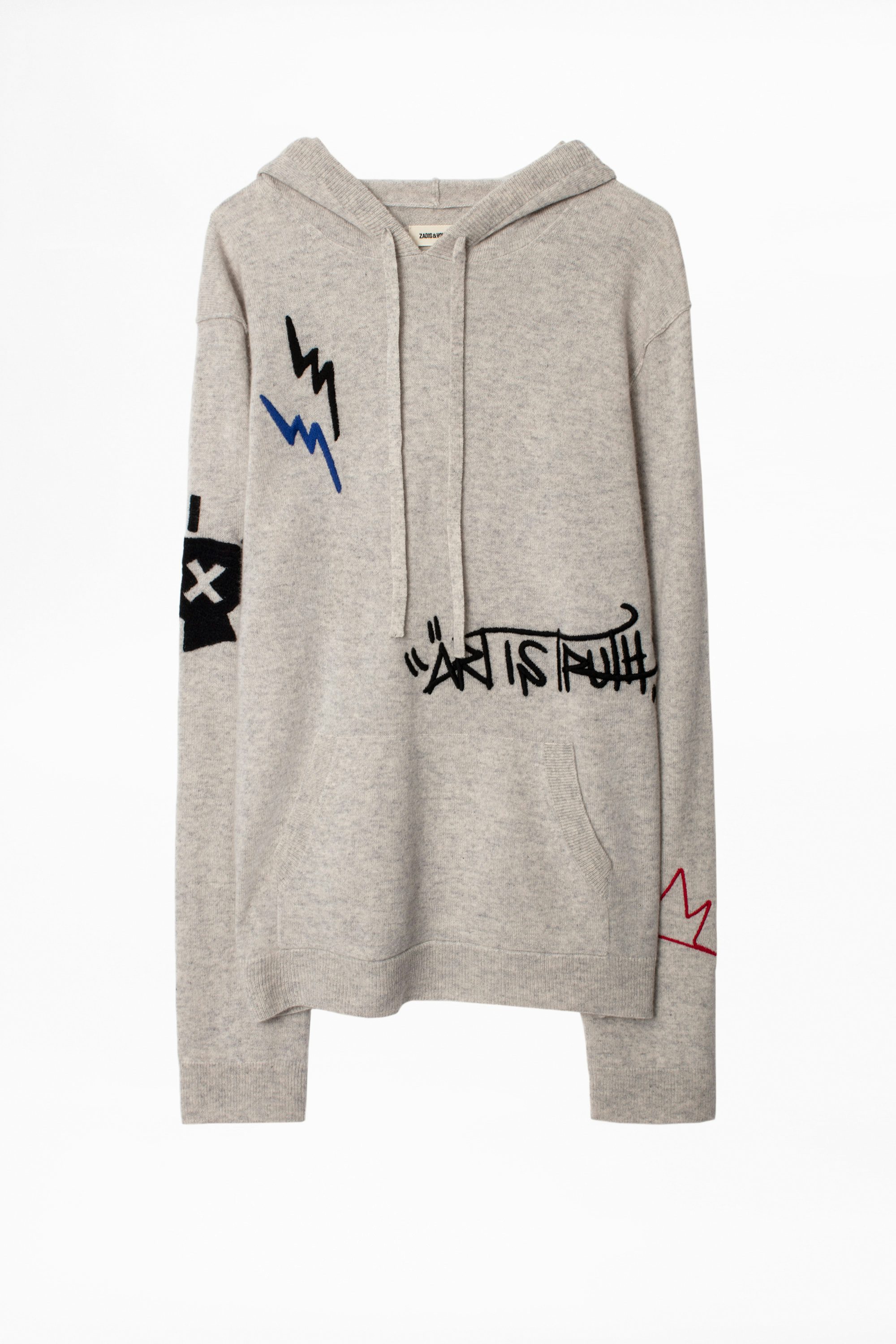 Pullover Clay Cachemire Jormi - Weißer Herrenpullover aus Kaschmir mit Kapuze.